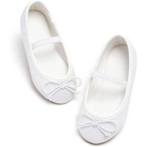 imageOtter MOMO Toddler Little Girls Party Dress Princess Shoes Slip On Mary Jane Ballerina Flats ShoesDh23white