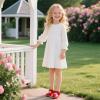 imageOtter MOMO ToddlerLittle Girls Mary Jane Ballerina Flats Shoes Slipon School Party Dress ShoesD763red