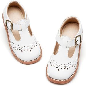 imageOtter MOMO ToddlerLittle Girls Mary Jane Ballerina Flats Shoes Slipon School Party Dress ShoesD764white
