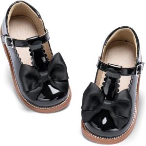 imageOtter MOMO ToddlerLittle Girls Mary Jane Ballerina Flats Shoes Slipon School Party Dress ShoesD766black
