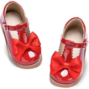 imageOtter MOMO ToddlerLittle Girls Mary Jane Ballerina Flats Shoes Slipon School Party Dress ShoesD766red