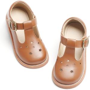 imageOtter MOMO ToddlerLittle Girls Mary Jane Ballerina Flats Shoes Slipon School Party Dress ShoesDe01brown