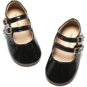 image:imageOtter MOMO ToddlerLittle Girls Mary Jane Ballerina Flats Shoes Slipon School Party Dress ShoesD706black