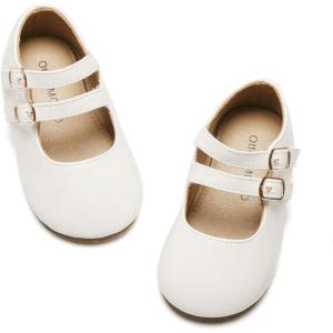 image:imageOtter MOMO ToddlerLittle Girls Mary Jane Ballerina Flats Shoes Slipon School Party Dress ShoesD706white