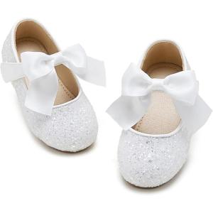 image:imageOtter MOMO ToddlerLittle Girls Mary Jane Ballerina Flats Shoes Slipon School Party Dress ShoesDf18white
