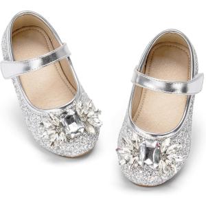 image:imageOtter MOMO ToddlerLittle Girls Mary Jane Ballerina Flats Shoes Slipon School Party Dress ShoesDf31silver