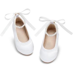 image:imageOtter MOMO ToddlerLittle Girls Mary Jane Ballerina Flats Shoes Slipon School Party Dress ShoesDf33white