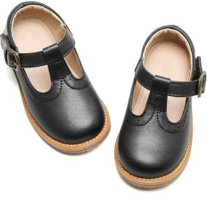 image:imageOtter MOMO Toddler Little Girls Oxford Shoes Mary Jane Flat TStrap School Uniform Party Dress ShoesD730black