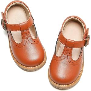 image:imageOtter MOMO Toddler Little Girls Oxford Shoes Mary Jane Flat TStrap School Uniform Party Dress ShoesD730brown