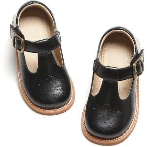 image:imageOtter MOMO Toddler Little Girls Oxford Shoes Mary Jane Flat TStrap School Uniform Party Dress ShoesD750black