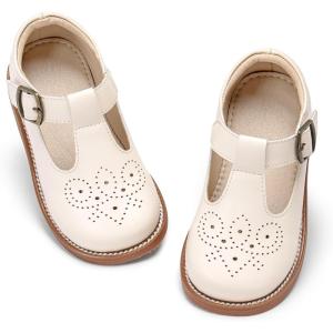 image:imageOtter MOMO Toddler Little Girls Oxford Shoes Mary Jane Flat TStrap School Uniform Party Dress ShoesD750off White