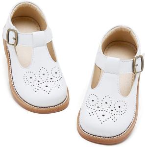 image:imageOtter MOMO Toddler Little Girls Oxford Shoes Mary Jane Flat TStrap School Uniform Party Dress ShoesD750white