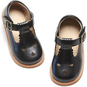 image:imageOtter MOMO Toddler Little Girls Oxford Shoes Mary Jane Flat TStrap School Uniform Party Dress ShoesD757black