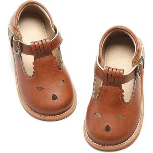 image:imageOtter MOMO Toddler Little Girls Oxford Shoes Mary Jane Flat TStrap School Uniform Party Dress ShoesD757brown