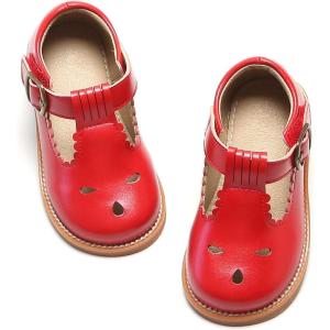 image:imageOtter MOMO Toddler Little Girls Oxford Shoes Mary Jane Flat TStrap School Uniform Party Dress ShoesD757red