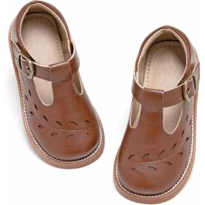 image:imageOtter MOMO Toddler Little Girls Oxford Shoes Mary Jane Flat TStrap School Uniform Party Dress ShoesD758brown