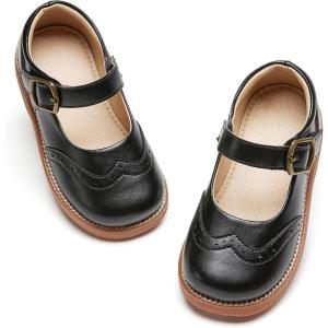 image:imageOtter MOMO Toddler Little Girls Oxford Shoes Mary Jane Flat TStrap School Uniform Party Dress ShoesD762black