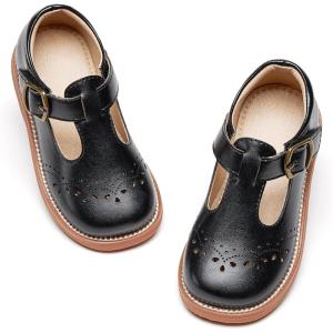 image:imageOtter MOMO Toddler Little Girls Oxford Shoes Mary Jane Flat TStrap School Uniform Party Dress ShoesD764black