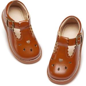 image:imageOtter MOMO Toddler Little Girls Oxford Shoes Mary Jane Flat TStrap School Uniform Party Dress ShoesD765brown