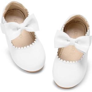 image:imageOtter MOMO Toddler Little Girls Princess Shoes Mary Jane Ballerina Flats Flower Girl Dress ShoesDf07white
