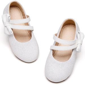 image:imageOtter MOMO Toddler Little Girls Princess Shoes Mary Jane Ballerina Flats Flower Girl Dress ShoesDf21white