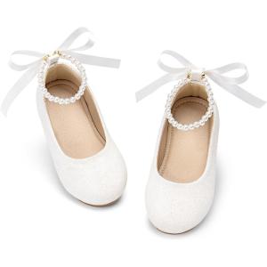 image:imageOtter MOMO Toddler Little Girls Princess Shoes Mary Jane Ballerina Flats Flower Girl Dress ShoesDf34white