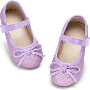 image:imageOtter MOMO Toddler Little Girls Princess Shoes Mary Jane Ballerina Flats Flower Girl Dress ShoesDf35purple
