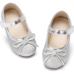 image:imageOtter MOMO Toddler Little Girls Princess Shoes Mary Jane Ballerina Flats Flower Girl Dress ShoesDf35silver