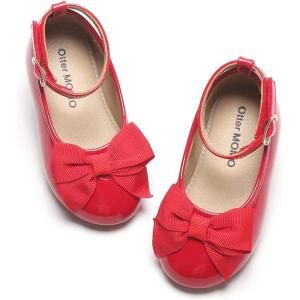 image:imageOtter MOMO ToddlerLittle Girls Mary Jane Ballerina Flats Shoes Slipon School Party Dress ShoesD753red