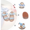 image:imageOtter MOMO Girls Open Toe Princess Flat Sandals with Comfort Sole Summer SandalsDt11 Blue