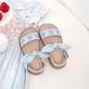 image:imageOtter MOMO Girls Open Toe Princess Flat Sandals with Comfort Sole Summer SandalsDt11 Blue