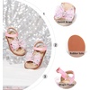 image:imageOtter MOMO Girls Open Toe Princess Flat Sandals with Comfort Sole Summer SandalsDt16 Pink