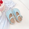 image:imageOtter MOMO Girls Open Toe Princess Flat Sandals with Comfort Sole Summer SandalsDt19 Blue