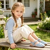image:imageOtter MOMO Girls Open Toe Princess Flat Sandals with Comfort Sole Summer SandalsDt19 Blue