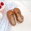 image:imageOtter MOMO Girls Open Toe Princess Flat Sandals with Comfort Sole Summer SandalsDt19 Brown
