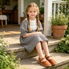 image:imageOtter MOMO Girls Open Toe Princess Flat Sandals with Comfort Sole Summer SandalsDt19 Brown