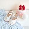 image:imageOtter MOMO Girls Open Toe Princess Flat Sandals with Comfort Sole Summer SandalsDt19 White