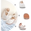 image:imageOtter MOMO Girls Open Toe Princess Flat Sandals with Comfort Sole Summer SandalsDt19 White