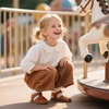 image:imageOtter MOMO Girls Open Toe Princess Flat Sandals with Comfort Sole Summer SandalsDt20 Brown
