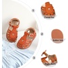 image:imageOtter MOMO Girls Open Toe Princess Flat Sandals with Comfort Sole Summer SandalsDt20 Brown