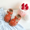 image:imageOtter MOMO Girls Open Toe Princess Flat Sandals with Comfort Sole Summer SandalsDt20 Brown