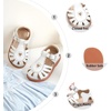 image:imageOtter MOMO Girls Open Toe Princess Flat Sandals with Comfort Sole Summer SandalsDt20 White