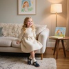 image:imageOtter MOMO Toddler Little Girls Oxford Shoes Mary Jane Flat TStrap School Uniform Party Dress Blue Shoes Size 1
