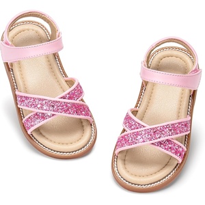 image:imageOtter MOMO Girls Open Toe Princess Flat Sandals with Comfort Sole Summer SandalsDt06 Pink