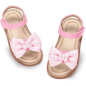 image:imageOtter MOMO Girls Open Toe Princess Flat Sandals with Comfort Sole Summer SandalsDt17 Pink