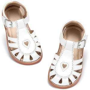 image:imageOtter MOMO Girls Open Toe Princess Flat Sandals with Comfort Sole Summer SandalsDt20 White